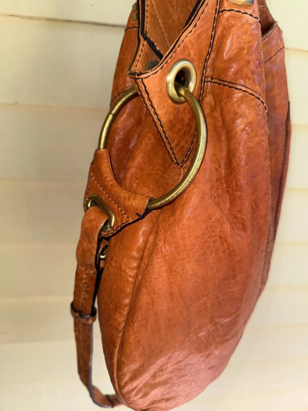 orYANY vintage Gwen leather hobo bag Cognac